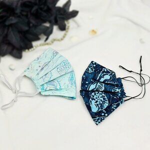 2pc Cotton Face Masks Gift Set, Sea Shells Face Masks, Fashion Face Covers Gifts
